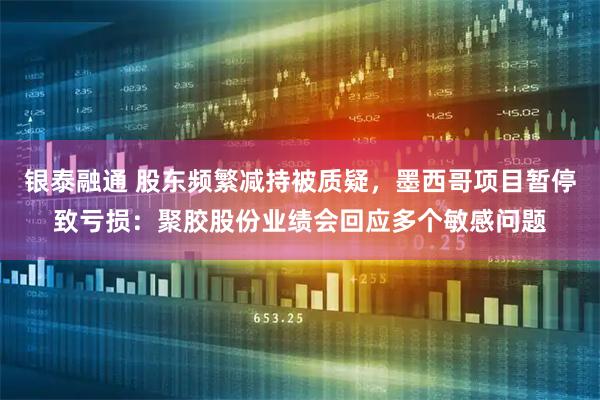 银泰融通 股东频繁减持被质疑，墨西哥项目暂停致亏损：聚胶股份业绩会回应多个敏感问题