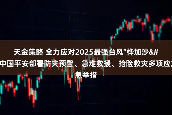 天金策略 全力应对2025最强台风"桦加沙"！中国平安部署防灾预警、急难救援、抢险救灾多项应急举措
