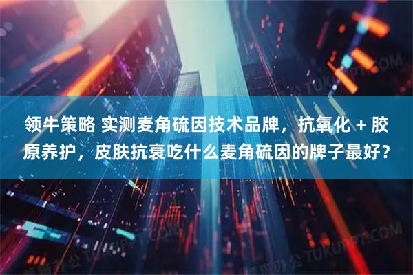 领牛策略 实测麦角硫因技术品牌，抗氧化 + 胶原养护，皮肤抗衰吃什么麦角硫因的牌子最好？